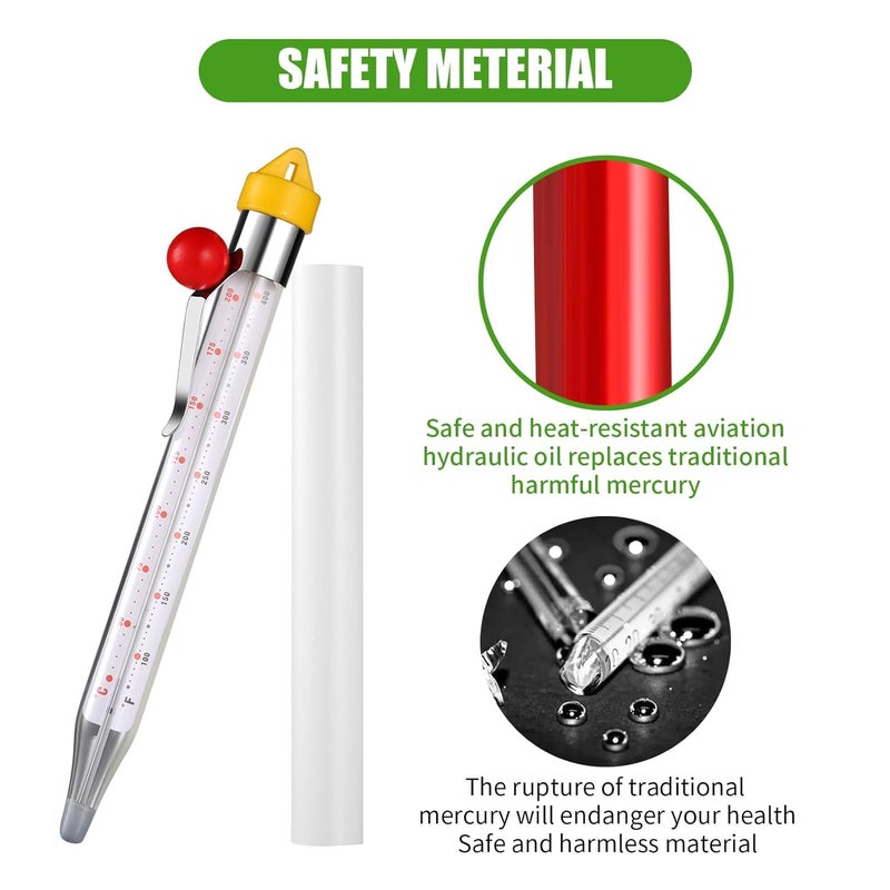 LABO Technology LABO Candy Thermometer, Analog Glass Thermometer with Pot Clip, Dual Scale -40 to 400°F / -40 to 200°C, Instant Read for Sugar, Jam, Syrup, Jelly, Deep Frying, Home Cooking - Image 3