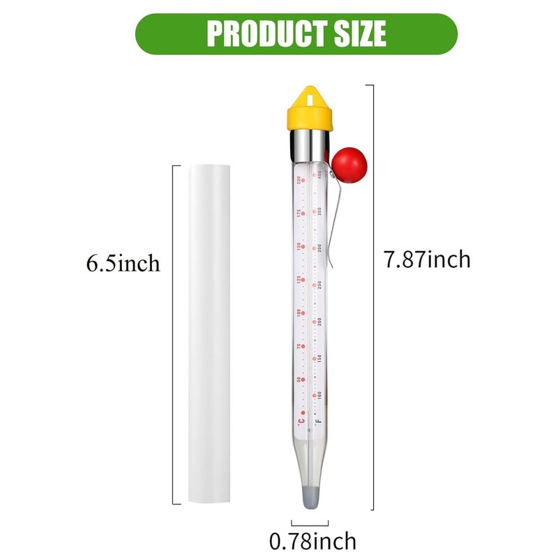 LABO Technology LABO Candy Thermometer, Analog Glass Thermometer with Pot Clip, Dual Scale -40 to 400°F / -40 to 200°C, Instant Read for Sugar, Jam, Syrup, Jelly, Deep Frying, Home Cooking - Image 2