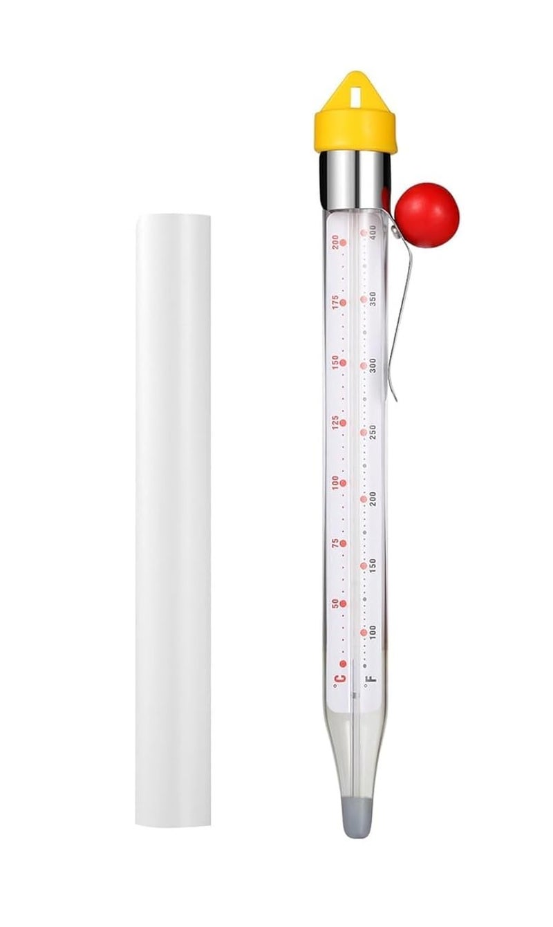 LABO Technology LABO Candy Thermometer, Analog Glass Thermometer with Pot Clip, Dual Scale -40 to 400°F / -40 to 200°C, Instant Read for Sugar, Jam, Syrup, Jelly, Deep Frying, Home Cooking - Image 1