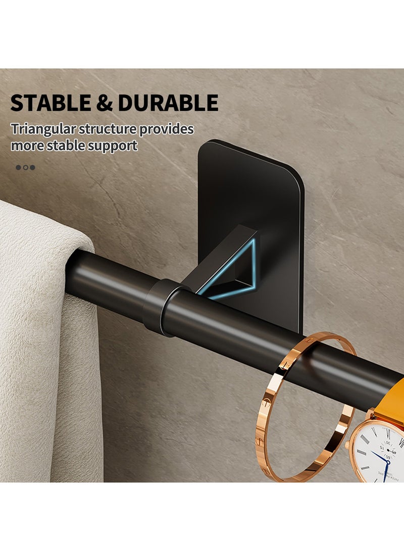 YQbest 2 Pack Bath Towel Bar,Towel Holder Rods for Bathroom, Adhensive Bathroom Towel Bar Slipper Shoe Rack Wall Mounted Towel Hangers for Bathroom Wall, Bathroom Accessories 55cm (black) - Image 5