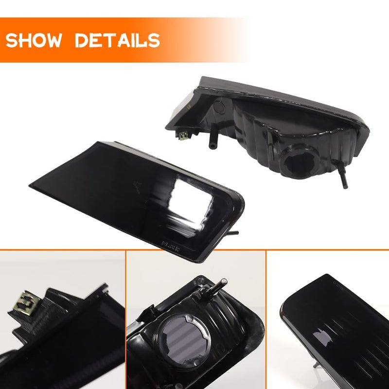 Tonsya For 2008 2009 2010 2011 2012 Jeep Liberty Front Bumper Signal Side Marker housing Smoked Lens 57010124AAPFM 57010125AAPFMCH2520145 CH2521145 - Image 4