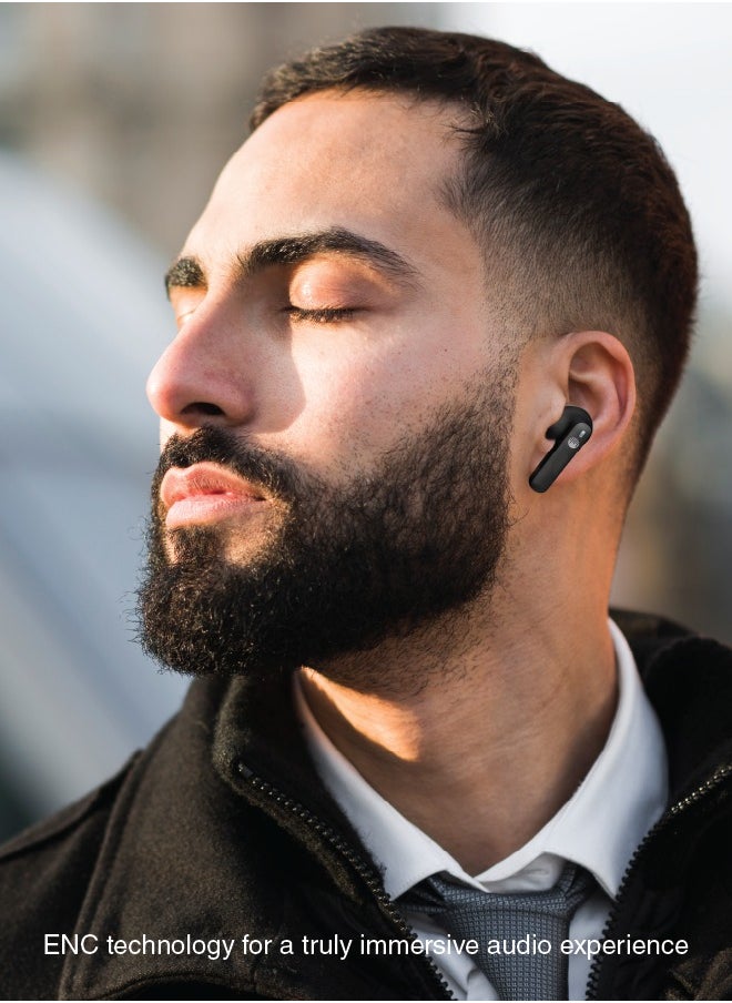 SEEKEN Soundbreeze Maximus Wireless Bluetooth Earbuds - Black | 40 Hours Playtime | Campatible with Iphone and Samsung | Premium Sound Quality | Premium Design | High-Quality.