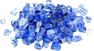 Skyflame High Luster 10-Pound Regular Fire Glass for Fire Pit Fireplace Garden Landscaping Cobalt Blue 1/2" Size - Image 1