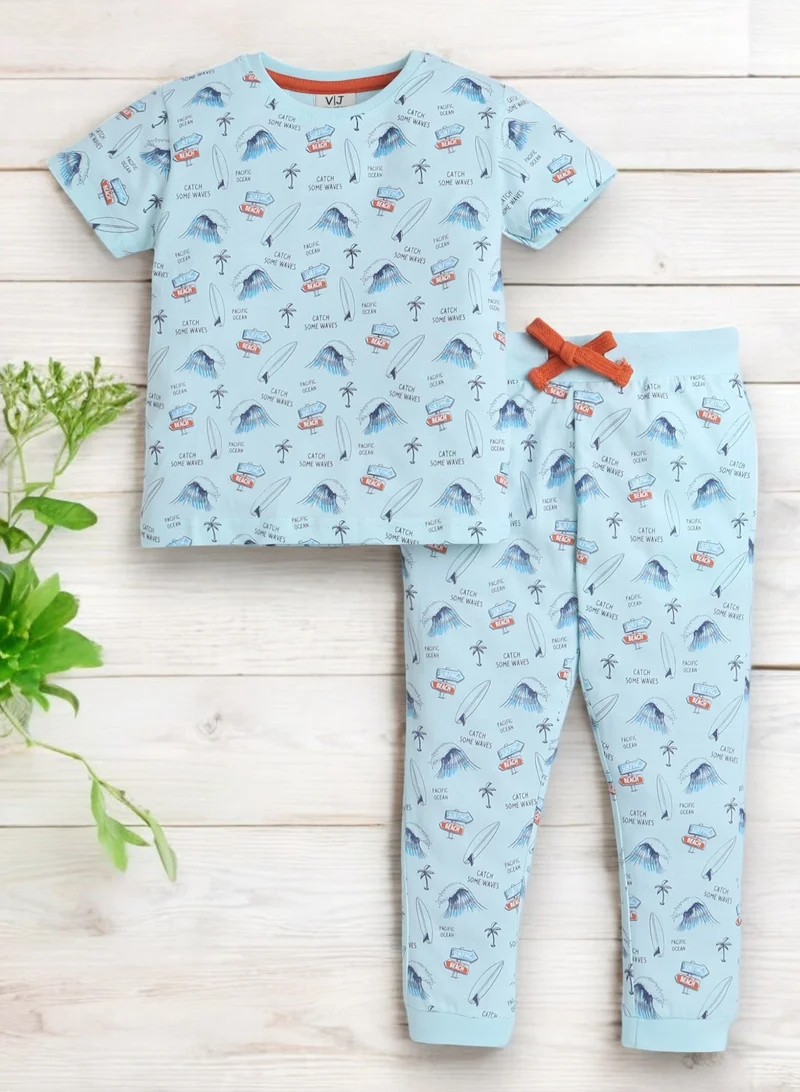 victor and jane Victor and Jane - All-Over Printed T-shirt and Pyjama Set