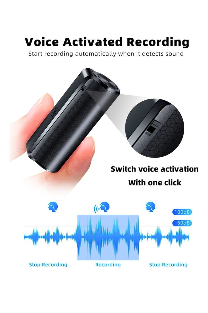 Chase Up 128G Magnetic Voice Recorder with AI-Triple Noise Reduction,Recording Device with 1600 Hours Recording Capacity,Voice Activated Audio Recorder,Digital Voice Recorder for Meetings/Interviews/Classroom - Image 3