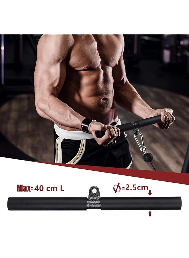 erorex Roller Gym Set, Tricep Rope, Straight Bar, 2 Cables, Upgrad Loading Pin, 3 Hoist Buckles And Hanging Strap, Home Gym Equipment With Silent Pulley, Home Cable Pulley System For Routine - Image 5