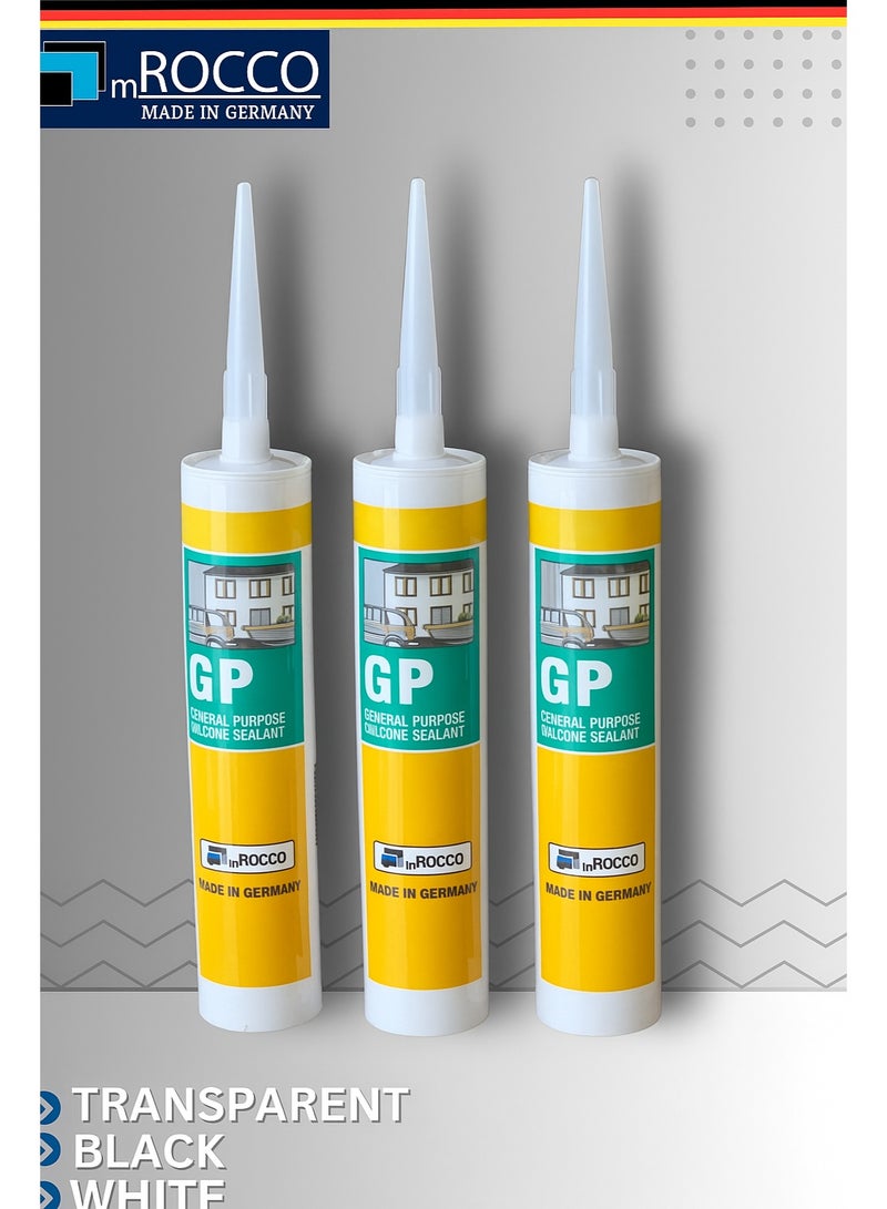 MROCO MROCCO GP Silicone – Universal Sealant 280ml Transparent With Glue gun - Image 2