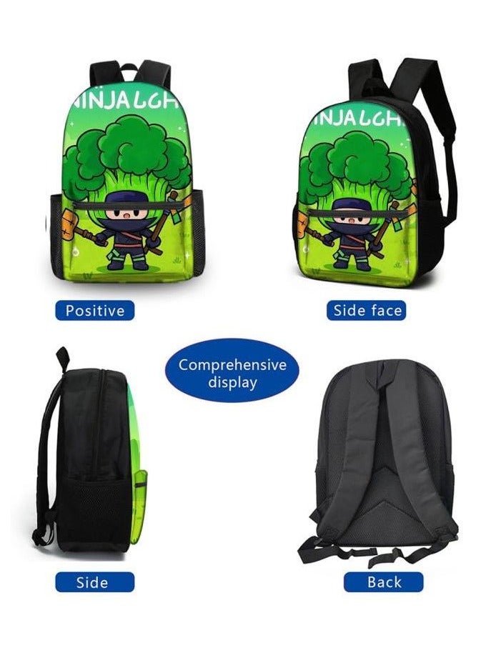 Cartoon three-piece schoolbag with zipper - 641  - Image 3