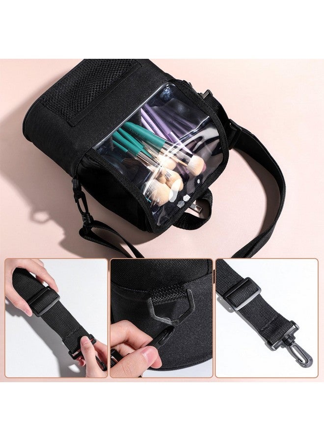 Shrux Cosmetic Organizer Bag Makeup Pouch | Makeup Brushes Accessories Portable Shoulder Strap Carry Bag | Toiletry Kit and Makeup Brush Storage Case | Transparent View Cosmetic Item Organizer Bag - Image 2