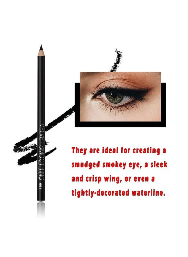 Linble Black Eyeliner Pencil Set - 12 PCs Matte Silky Formulas Waterproof Eye Crayon Liners - Image 2