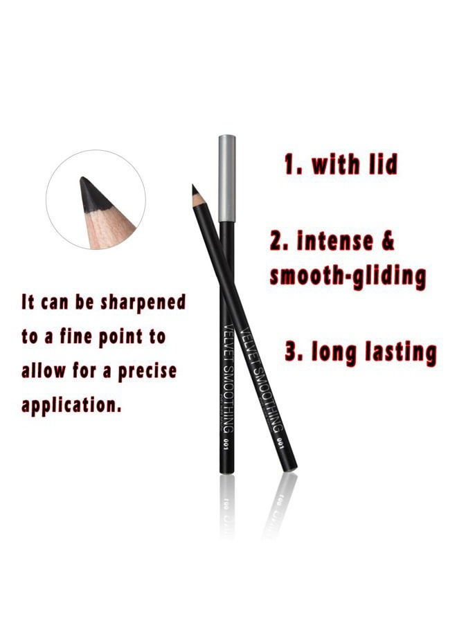 Linble Black Eyeliner Pencil Set - 12 PCs Matte Silky Formulas Waterproof Eye Crayon Liners - Image 5
