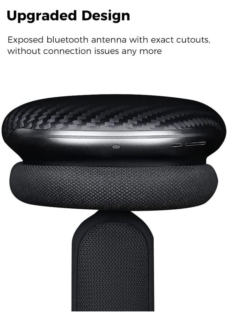 MONOCARBON - Real Carbon Fiber for Airpods Max Case Cover Ultra Protective & Lightweight - Glossy Black - Image 1