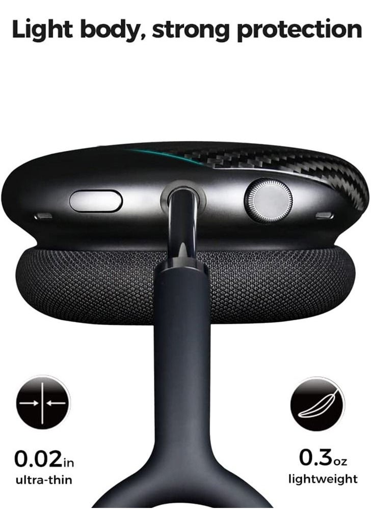 MONOCARBON - Real Carbon Fiber for Airpods Max Case Cover Ultra Protective & Lightweight - Glossy Black - Image 1