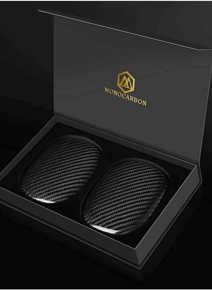 MONOCARBON - Real Carbon Fiber for Airpods Max Case Cover Ultra Protective & Lightweight - Glossy Black - Image 1