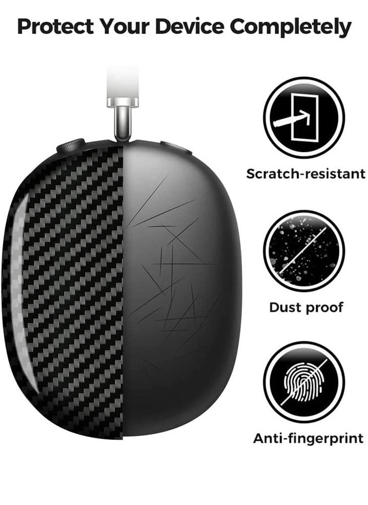 MONOCARBON - Real Carbon Fiber for Airpods Max Case Cover Ultra Protective & Lightweight - Glossy Black - Image 1
