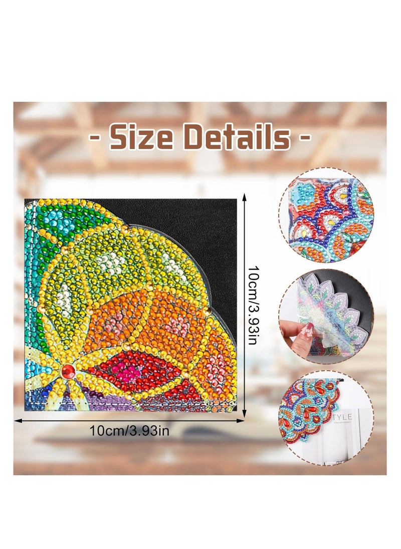 Y&D Diamond Painting Corner Bookmark, DIY Rhinestone PU Leather Kits, Triangle Art Bookmarks for Home Office School Beginner Adults Kids Reading Book 6 Pcs  - Image 5