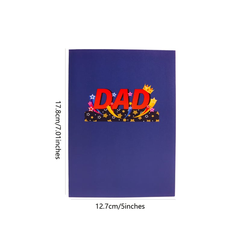 Blue 3D Father S Day Pop Up Card With Stars Hearts And Gift Boxes For Dad - Image 3