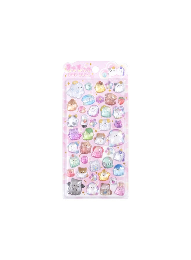 Flash Hot Shimmer Stickers 3d Relief Stickers Solid Children's Cartoon Animal Crystal Phone Case Decorations - Image 1