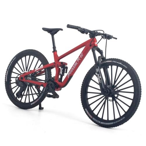 Kuasting 18 Scale Alloy Mountain Bike Toy Downhill Mini Bicycle Model DS Cake Topper DF Toy Desktop Decoration Crafts for Cycling Lovers Bike Racers Athletes Children Boys and Girls Red - Image 1