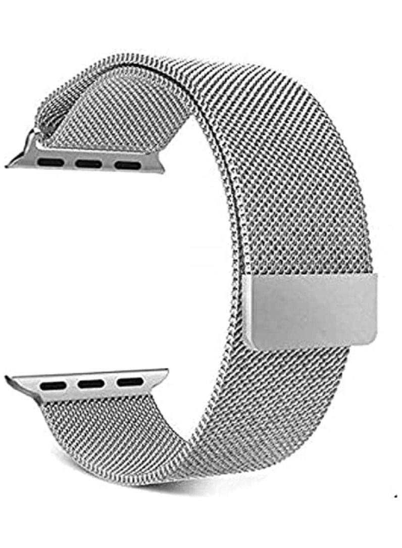 Magnetic Replacement Stainless Steel Band for Apple Watch Series 6 - 44 mm - Silver