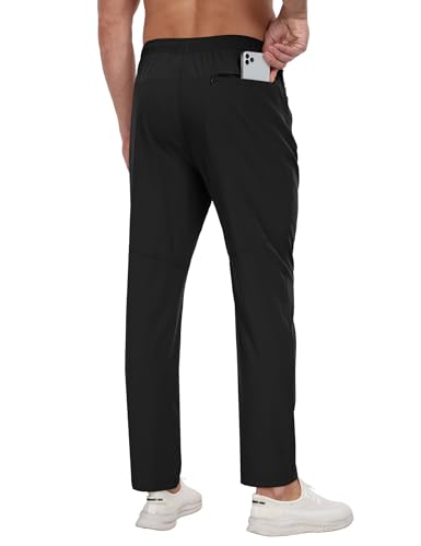 Zoofly Men's Sweatpants Lightweight Workout Pants with Zipper Pockets Elastic Waist Athletic Pants for Men Exercise Jogging Hiking Black XL - Image 3