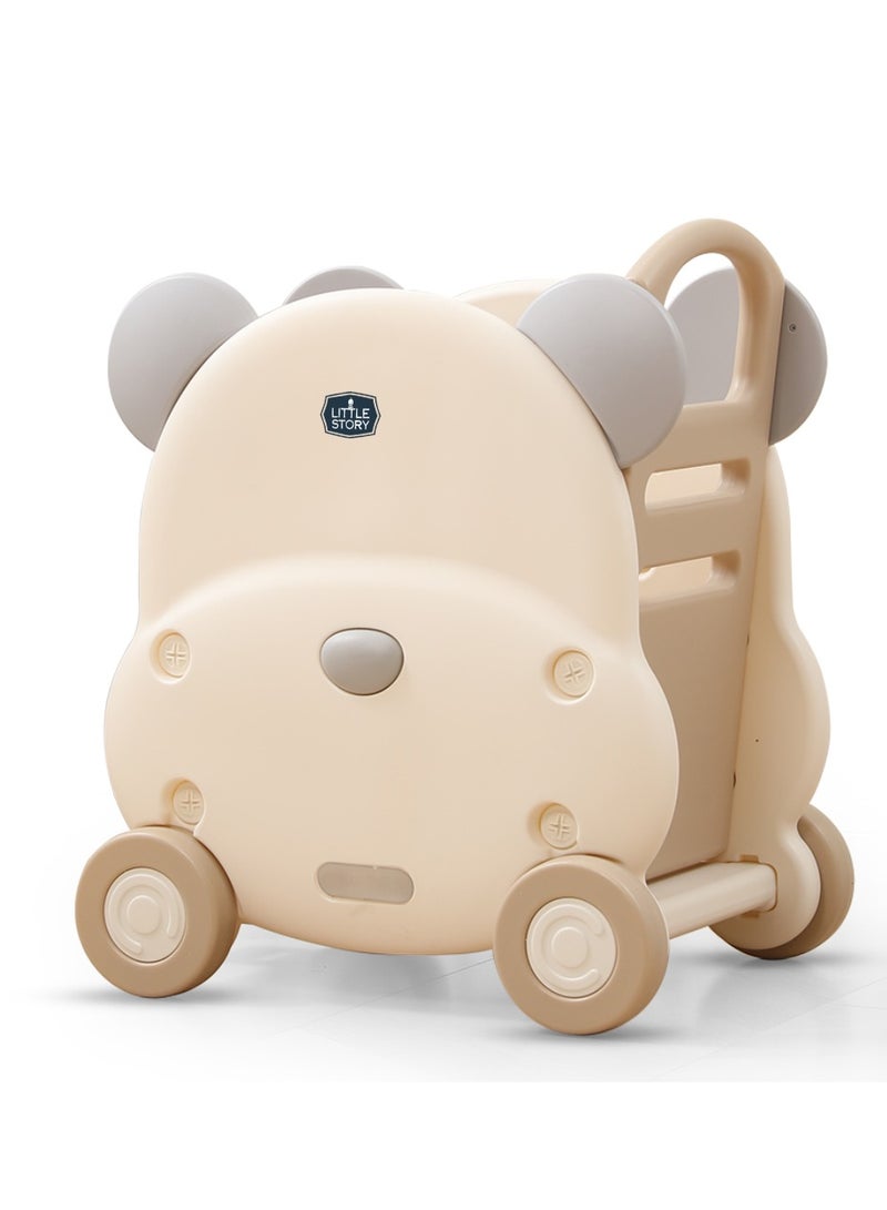 Little Story Portable Kids Toys Shopping/Storage Cart - Bear Beige - Image 1