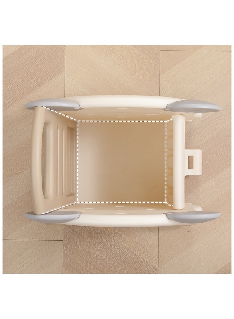 Little Story Portable Kids Toys Shopping/Storage Cart - Bear Beige - Image 3