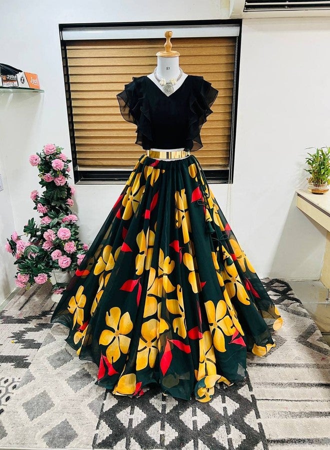 Yogilabel Readymde Lehenga Choli Set- Kids Party Dress - Traditional Ethnic Dress - Girls - Image 4