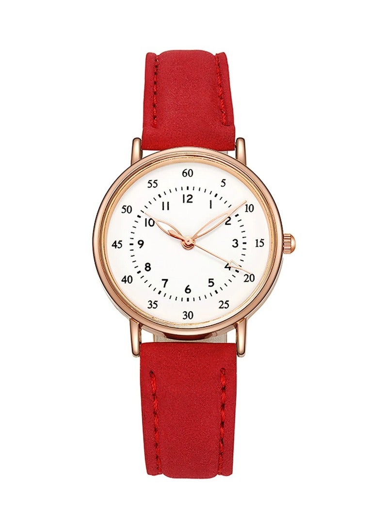 Goolsky Women’s Red Leather Quartz Watch – Elegant Fashion Jewelry Wristwatch with Minimalist Dial  - Image 1
