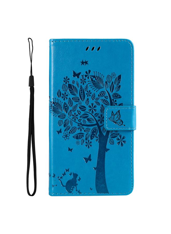 S-TOP Case For Samsung Galaxy A26 5G Global Tree & Cat Embossed Pattern Flip Leather Phone Case - Image 2