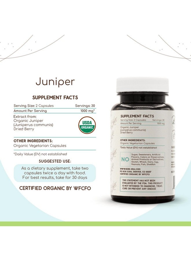 HerbEra Juniper 60 Capsules, 500 mg, Made with USDA Organic Juniper (Juniperus communis) Dried Berry (60 Capsules) - Image 4
