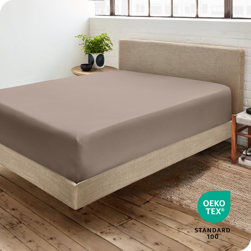 Bare Home Fitted Bottom Sheet Twin Size - Premium 1800 Microfiber - Ultra-Soft Hotel Luxury - Deep Pocket - Durable and Long Lasting (Twin  Taupe) - Image 4