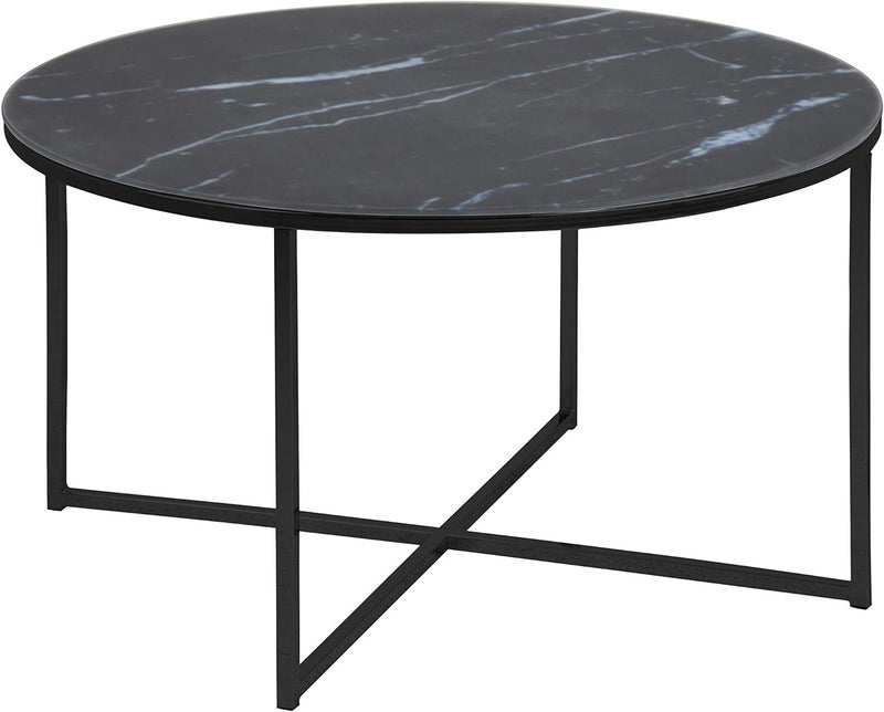 Priti Design Furniture Coffee Table, Black, 80 x 80 x 45 cm - Image 4