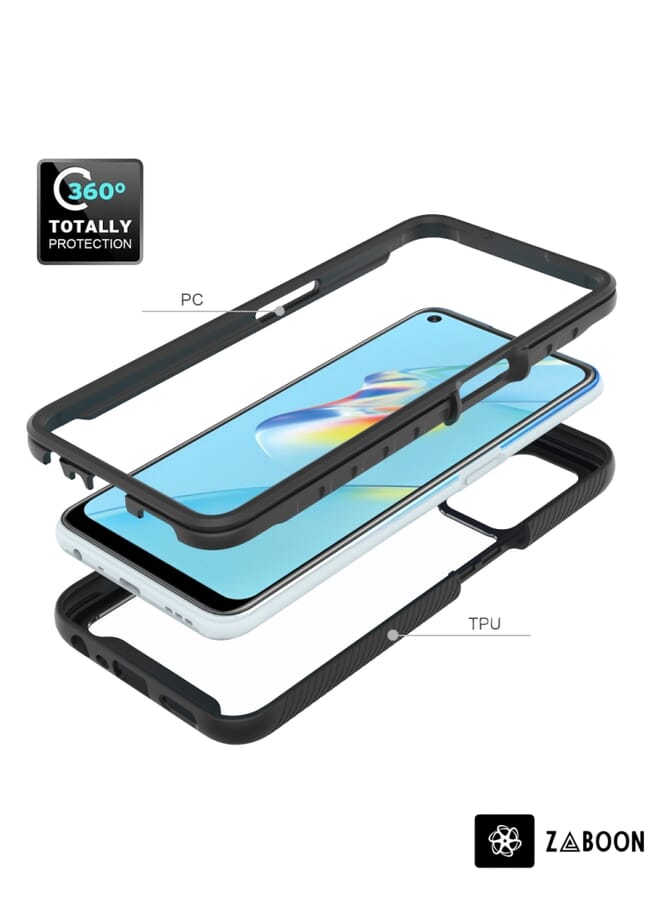 Zaboon Protective Case Cover For OPPO A54 4G Starry Sky Solid Color Series Shockproof PC + TPU - Image 2