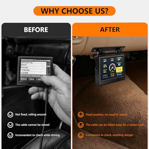 Toughnics Under Dash Bracket for Holley Sniper EFI Terminator X Dominator 3.5" Screen, Handheld Controller Display Mount, Reserved SD Card Slot and Cable Slot - Image 5