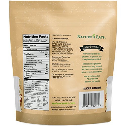 Nature's Eats Natures Eats Natural Sliced Almonds  Blanched ThinCut Almonds for Baking Salads Granola and Snacks  Heart Healthy High Protein Gluten Free Keto Friendly  Bulk 16 oz Resealable Bag - Image 5
