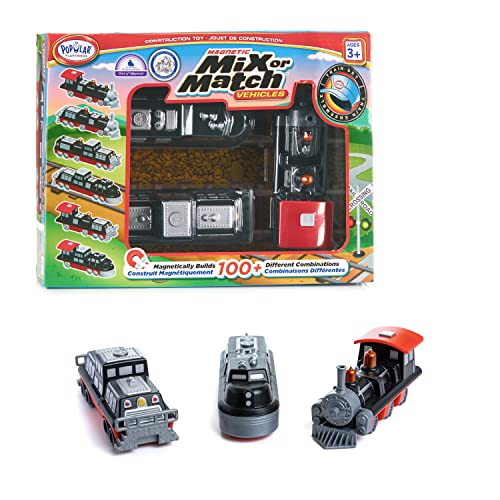 Popular Playthings Magnetic Vehicles for Toddlers 13 Mix or Match Car Toys Set of 3 Gift for Kids  Train - Image 1