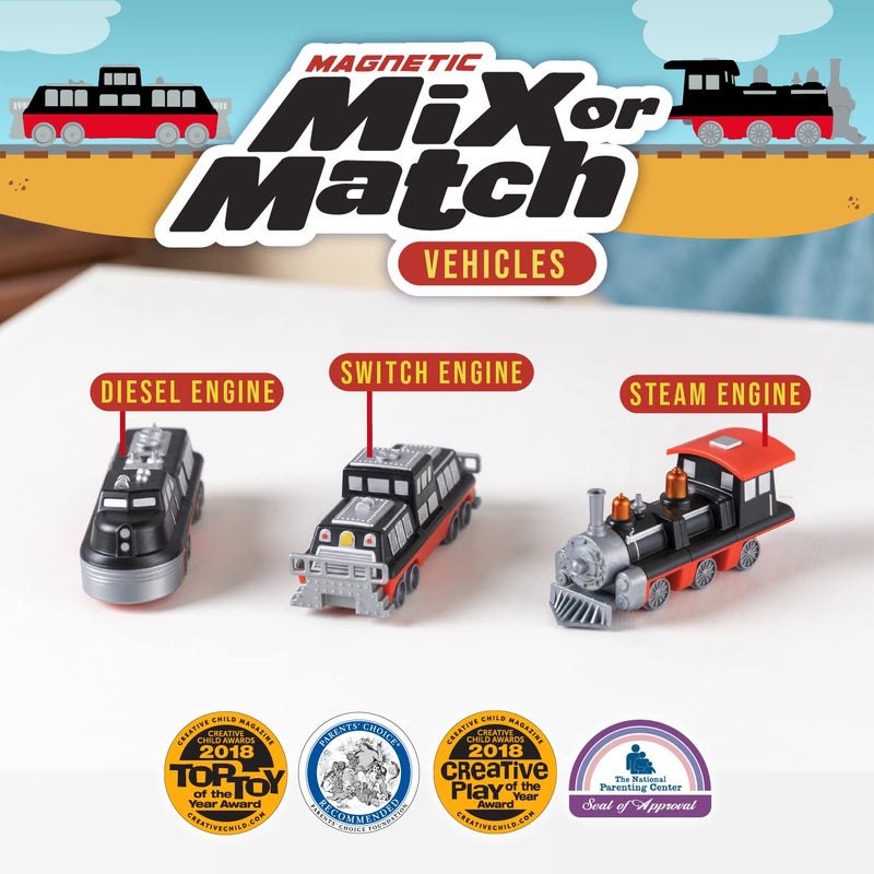 Popular Playthings Magnetic Vehicles for Toddlers 13 Mix or Match Car Toys Set of 3 Gift for Kids  Train - Image 3