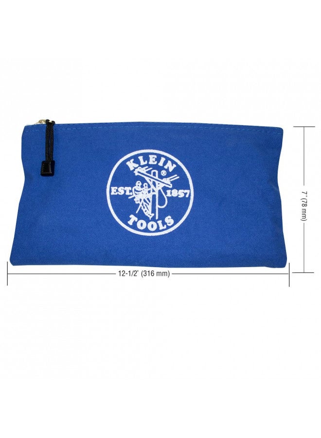 Klein Tools Klein Tools 5140 Canvas Zipper Bag, Tool Pouch, Tool Bag, Utility Bag, Bank Deposit Bag, 12.5 x 7-Inch, Olive/Orange/Blue/Yellow 4-Pack  - Image 5