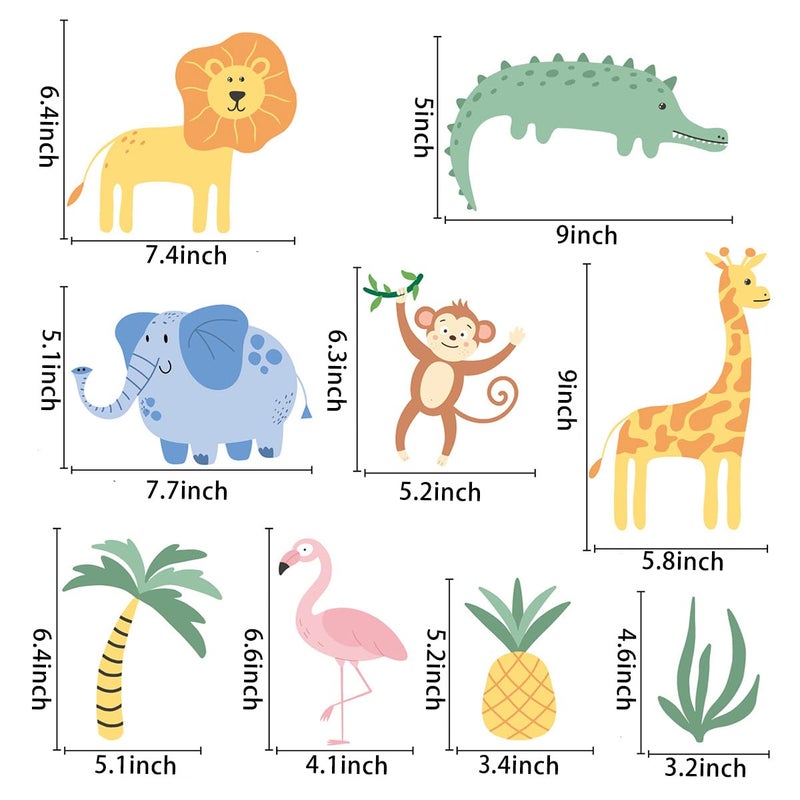 AOWDIAO Animals Wall Decals, Cute Safari Wall Stickers for Baby Kids, Jungle Theme Decor for Nursery, Classroom, Playroom, Bedroom - Image 5