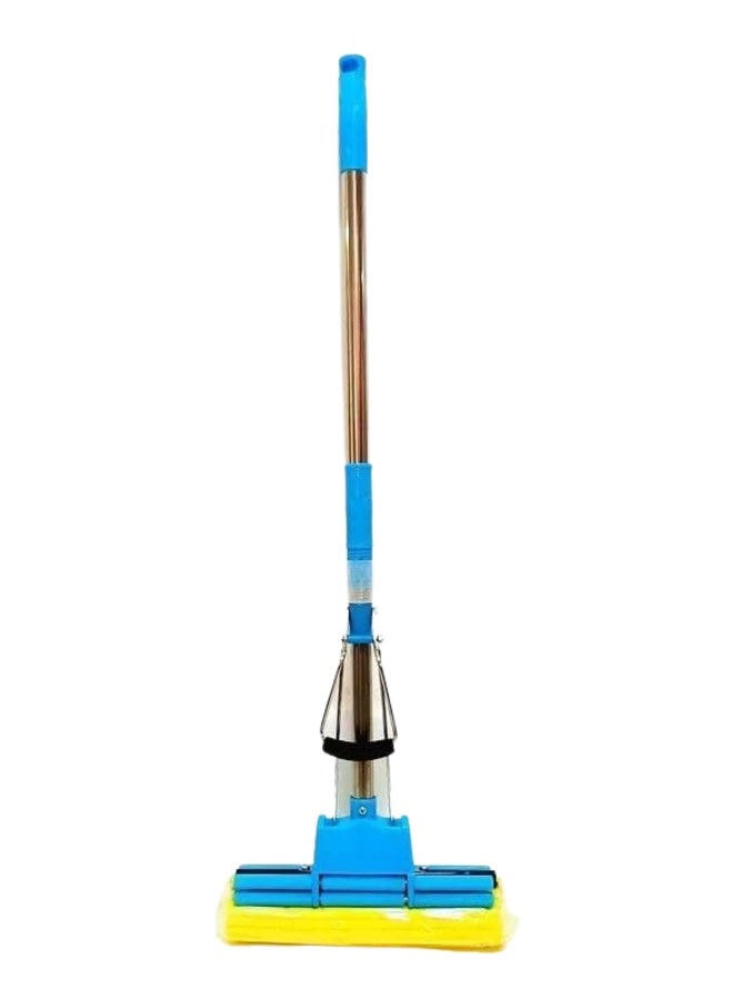 ممسحة قطنية مسطحة، ممسحة أرضيات بمقبض قابل للتعديل، ممسحة إسفنجية قابلة للعصر لتنظيف الأرضيات بسهولة، أدوات تنظيف للمنزل والحمام والمطبخ - 27 سم (متعددة الألوان) - Image 1