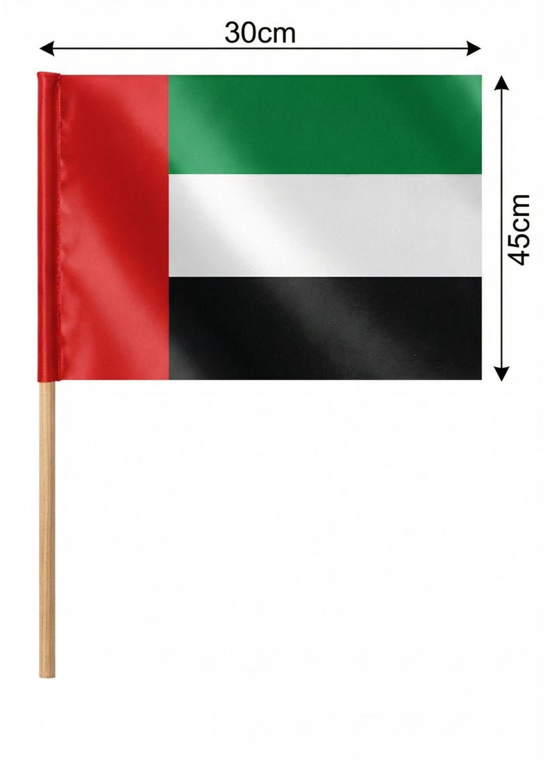 Trentor UAE National Flag 30x45 cm Large Size - Premium Quality Outdoor & Indoor Flag with Stick - Image 1