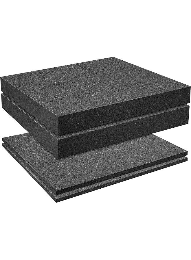 erorex 4 Pcs Pick Apart Foam Insert 2 Size Pick And Pluck Foam Pluck Pre Cube Sheet Foam With Bottom Use For Board Game Box Cases Storage Drawer Length 12 Inch - Image 1