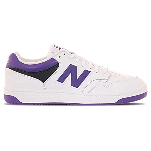 New Balance Unisex-Adult BB480 V1 Sneaker, White/Prism Purple/Black, 8.5 - Image 4