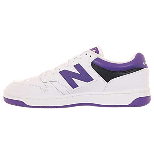 New Balance Unisex-Adult BB480 V1 Sneaker, White/Prism Purple/Black, 8.5 - Image 2