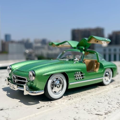 DEOXY Big 1:24 Vinatage Car Diecast Metal Vintage Toy Car 300 Sl Classic Toy Car for Kids Die Cast Car Light Sound Pullback Openable Door car Toy(300SLM Green) - Image 2