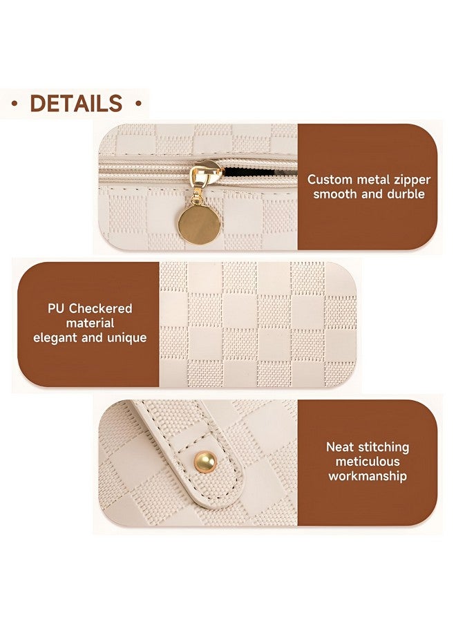 NFI essentials Cosmetic Travel Organizer Bag, Women's Makeup Pouch Toiletry Bag Portable Leather Wide Opening Cosmetics Bag with Handle and Divider - Image 3