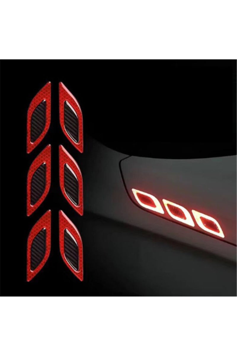 مجموعة من 6 ملصقات عاكسة حمراء للسيارات، مضادة للخدش، ملصقات تحذيرية للسلامة، مناسبة للشاحنات والسيارات والمركبات الخارجية.