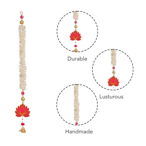 Party Propz Lotus Hangings for Decoration - 6 Pcs Handmade Lotus Flower for Decorations, Wall Decoration Hangings, Pooja Room Decor, Haldi Decorations Items for Home Decor, Wedding Decor (MDF) - Image 4
