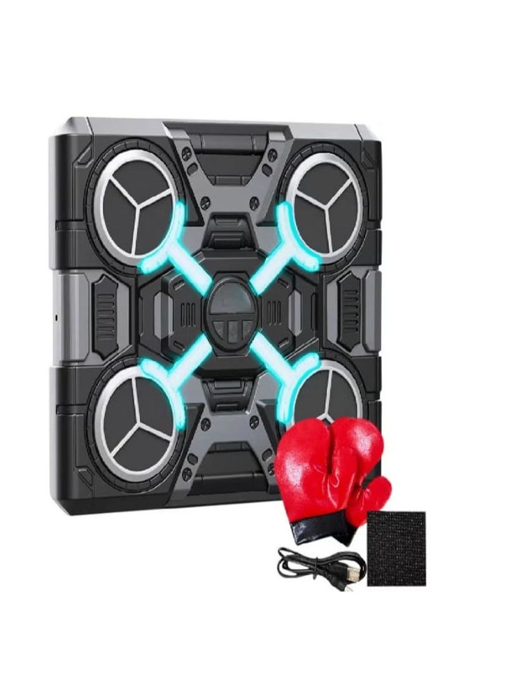 Generic Smart Electronic Musical Boxing Machine with LED Light for Boxing Training, Boxing Tracking Device, Comes with a Pair of Boxing Gloves  - Image 1